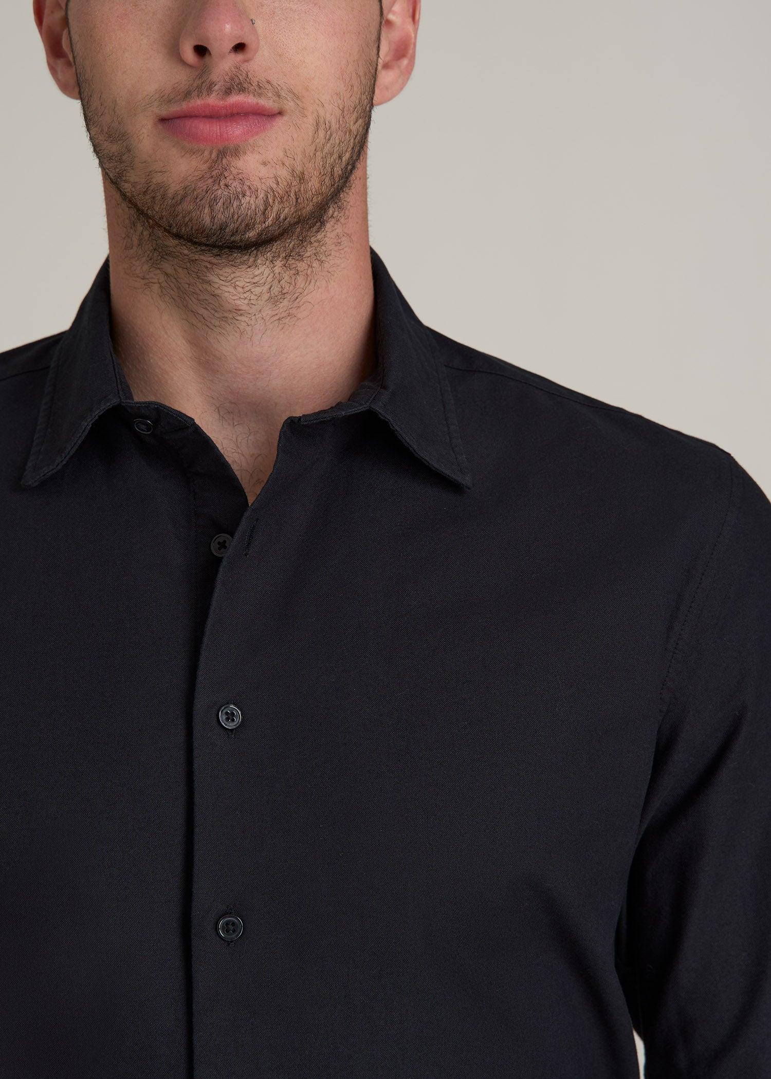 Pinpoint Oxford Shirt for Tall Men in Black Male Product Image