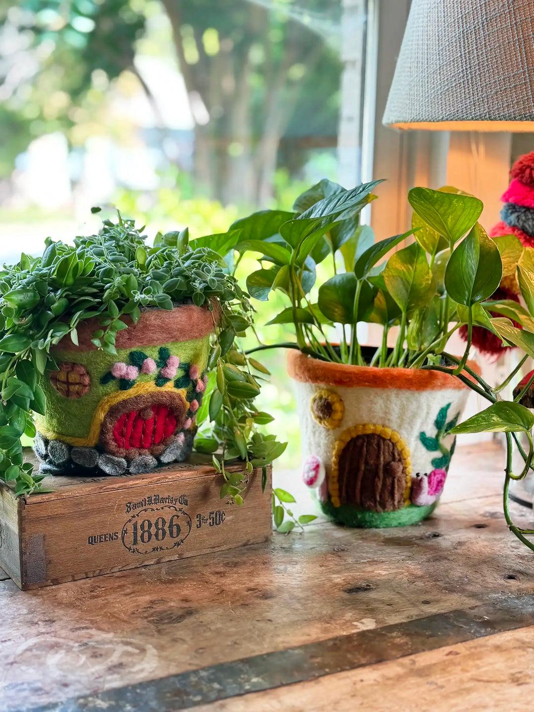 Hand Felted Wool Planter Product Image