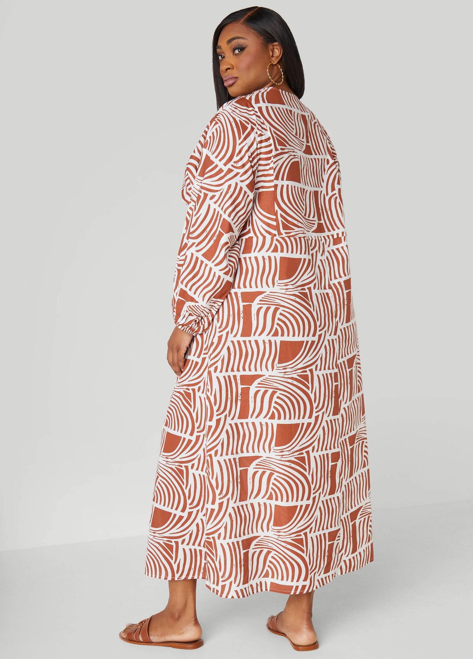 Printed Shirred Cotton Dress Product Image