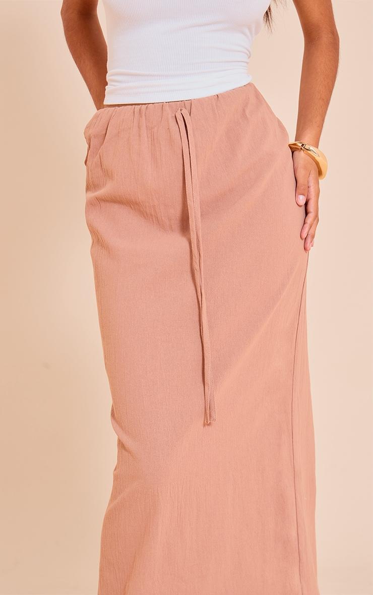 Petite Rust Linen Look Maxi Skirt Product Image