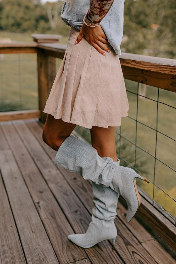 Spill It Pleated Skort In Light Beige Product Image