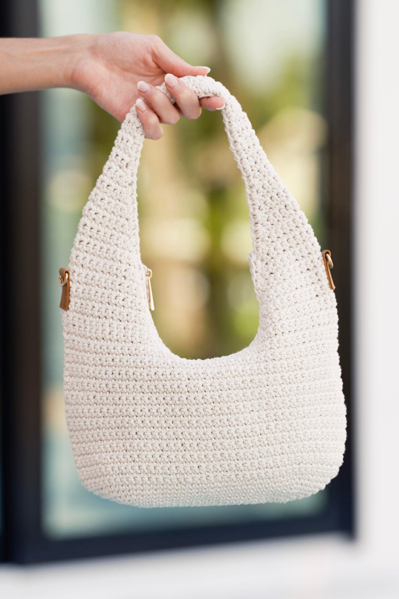 Never Let You Go Ivory Woven Crochet Handbag Product Image