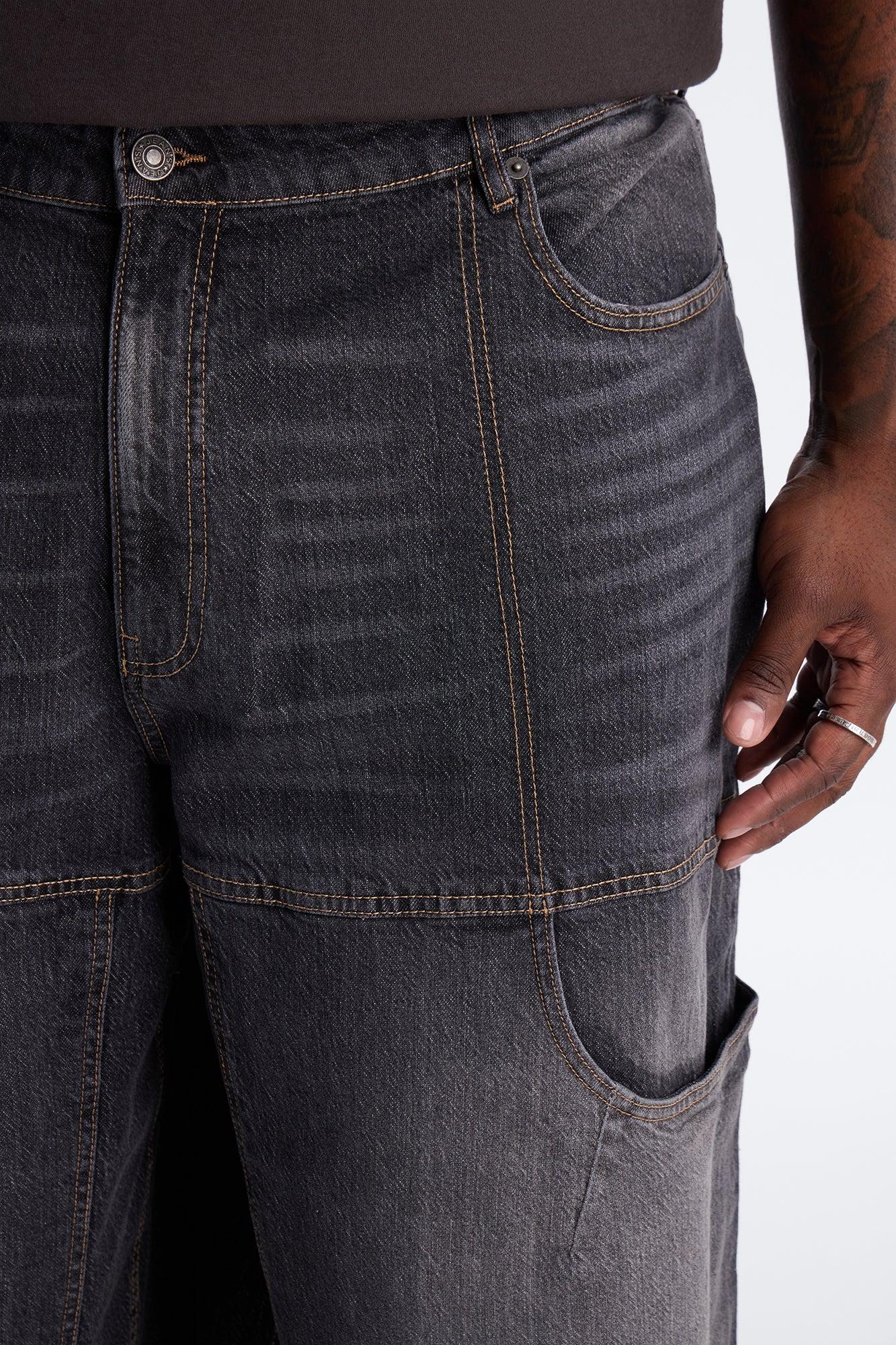 Super Baggy Amped Pocket Denim Short - Black Wash Male Product Image