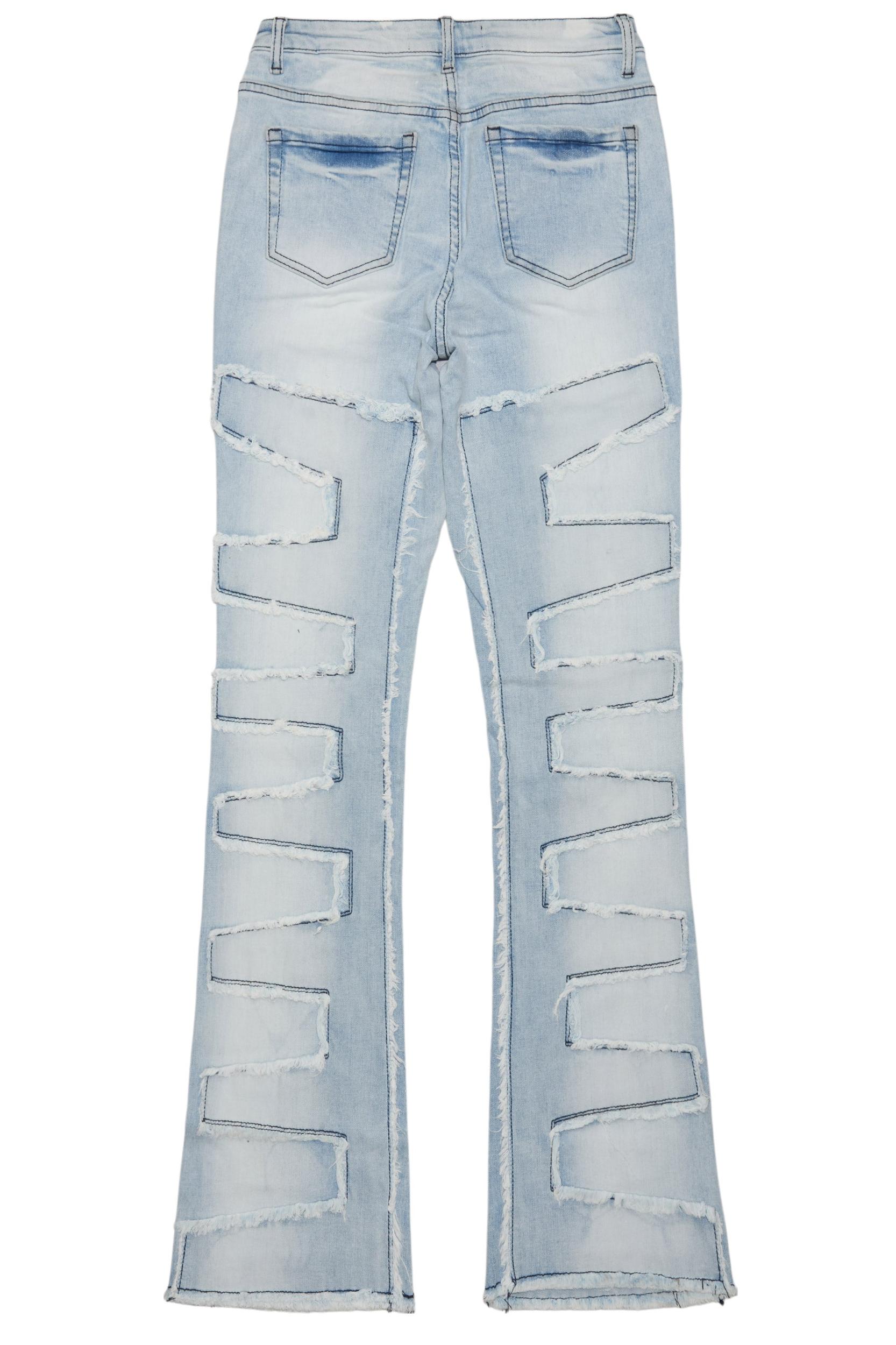 Zariyah Rhinestone Light Wash Stacked Flare Jean Female Product Image