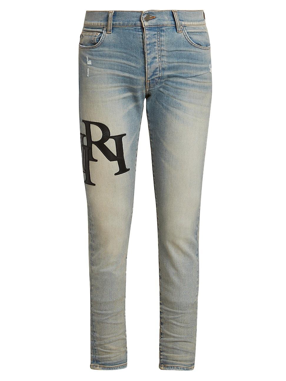 Mens Staggered Logo Skinny Jeans Product Image
