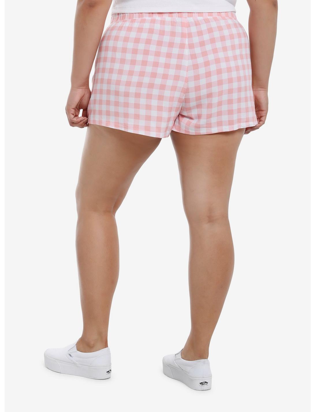 My Melody Pink Gingham Boxer Lounge Shorts Plus Size Product Image