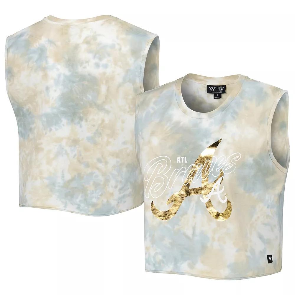 Women's The Wild Collective White Atlanta Braves Washed Muscle Tank Top, Size: Medium Product Image