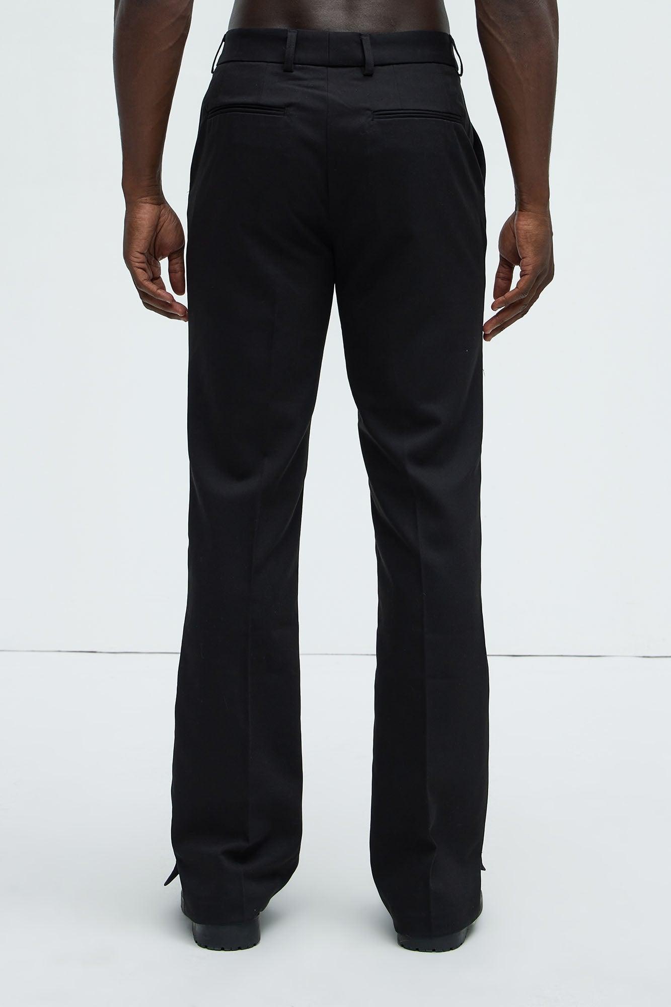 Modern Gabardine Slim Flare Slit Trouser - Black Product Image