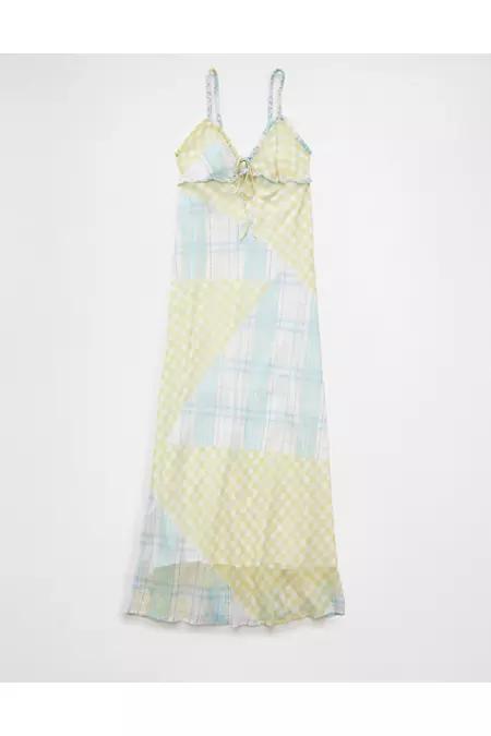 AE V-Neck Ruffle Midi Slip Dress Women's Product Image