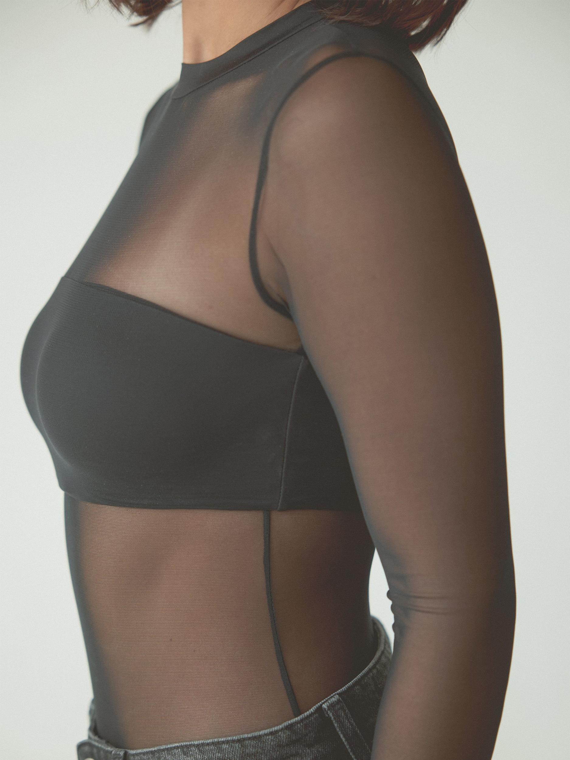Mesh Bandeau Long Sleeve Bramisuit Product Image