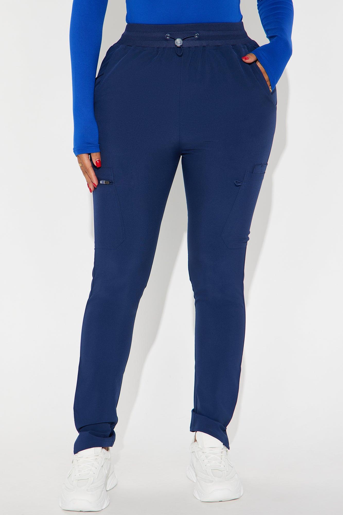 On The Clock Stretch Tapered Uniform Scrub Pants - Navy Product Image