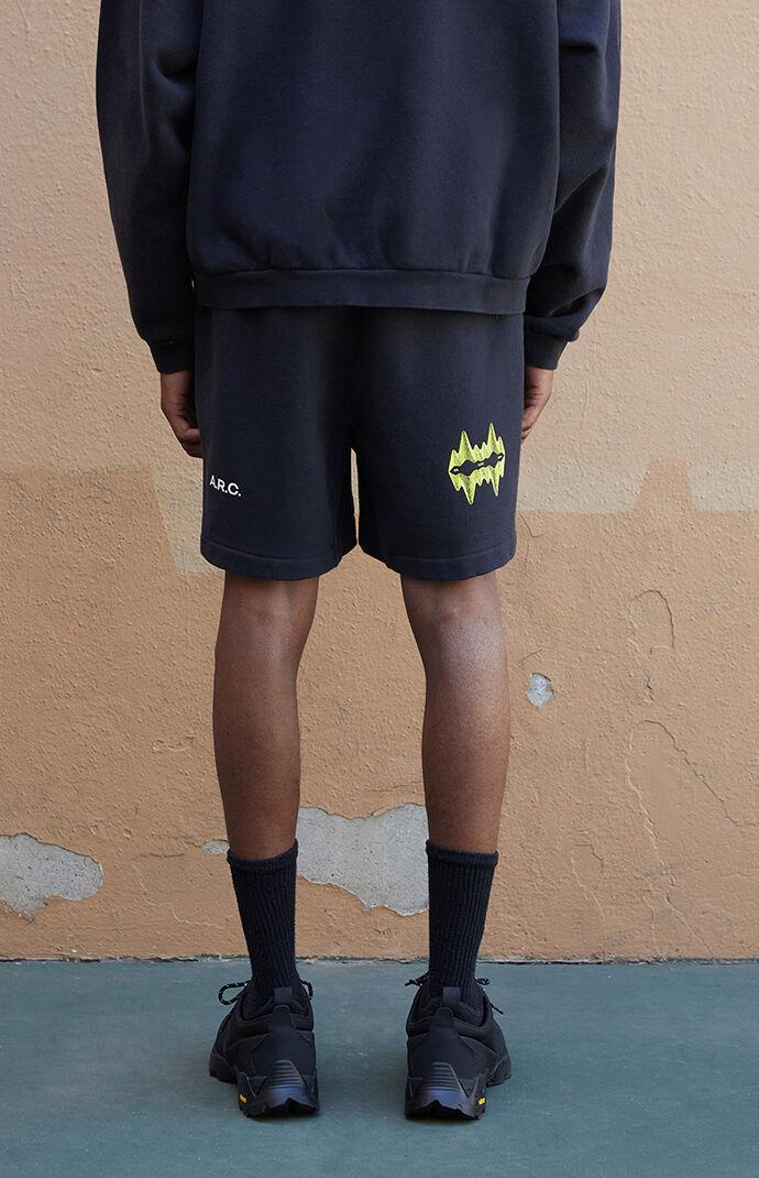 Black Vintage Wash Heavyweight Fleece Sweat Shorts Product Image