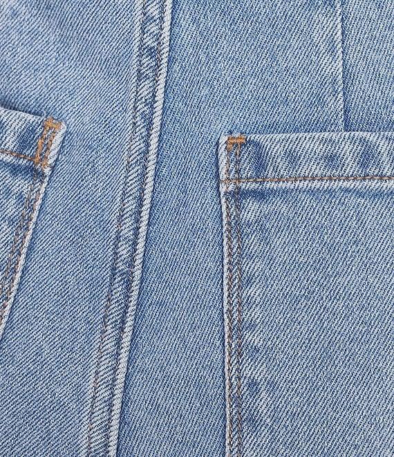 Code Bleu Stretch Denim High Rise Wide Leg Cropped Jeans Product Image