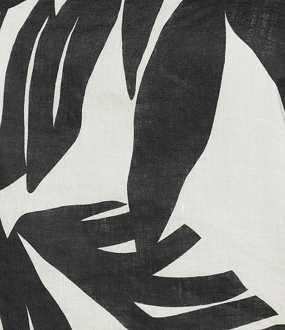 Antonio Melani Brandy Palm Printed Linen Square Neck Sleeveless Coordinating Blouse Product Image