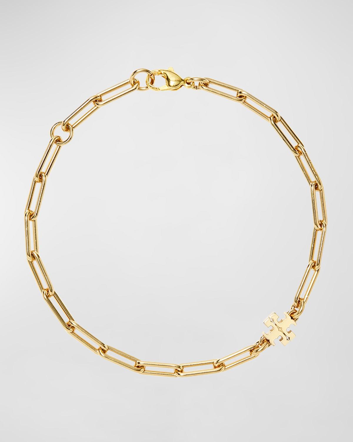 Womens Good Luck 18K-Gold-Plated Logo Chain Bracelet Product Image