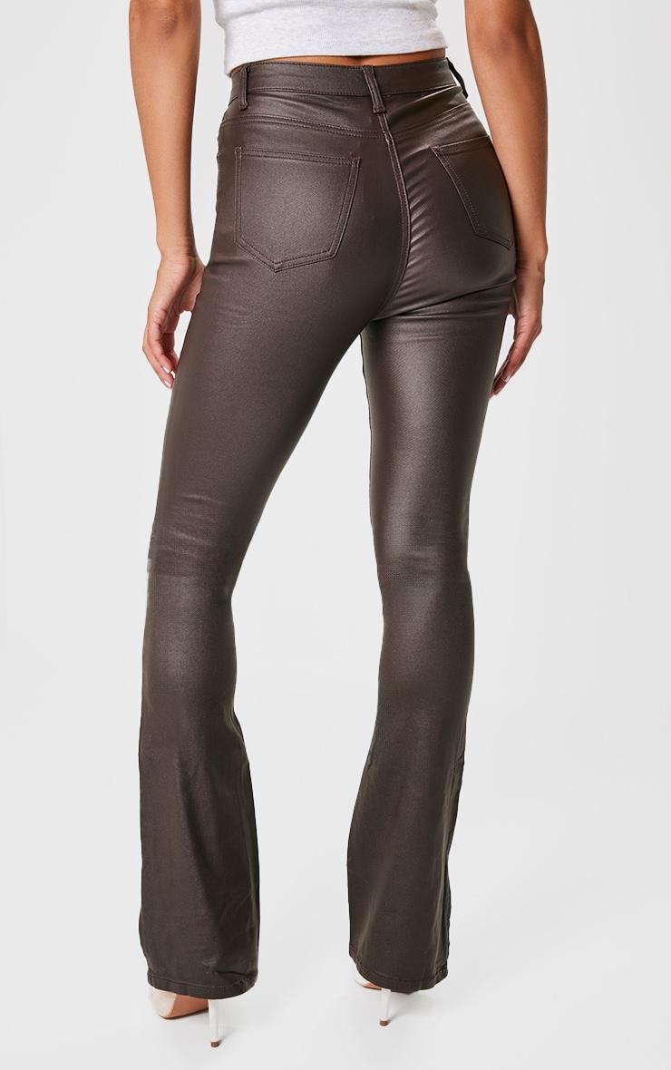 Chocolate Coated Denim Split Hem Flares Product Image