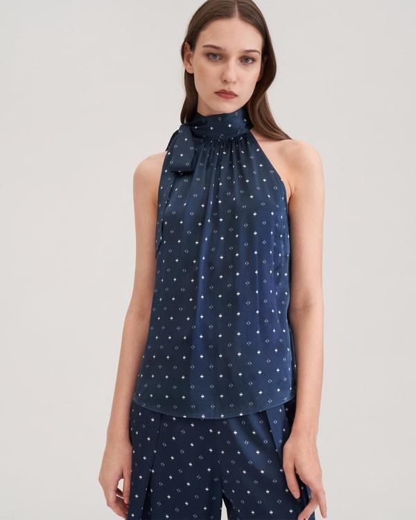 LILYSILK Silk T Shirt Women's Blue 100% Grade 6A Mulberry Silk Soft Classic Sleeveless Fun and Flirtatious XXL Product Image