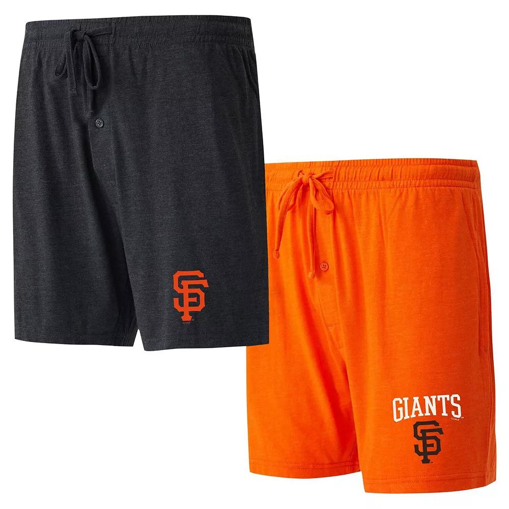 Men's Concepts Sport Black/Orange San Francisco Giants Two-Pack Meter Sleep Shorts, Size: 2XL Product Image