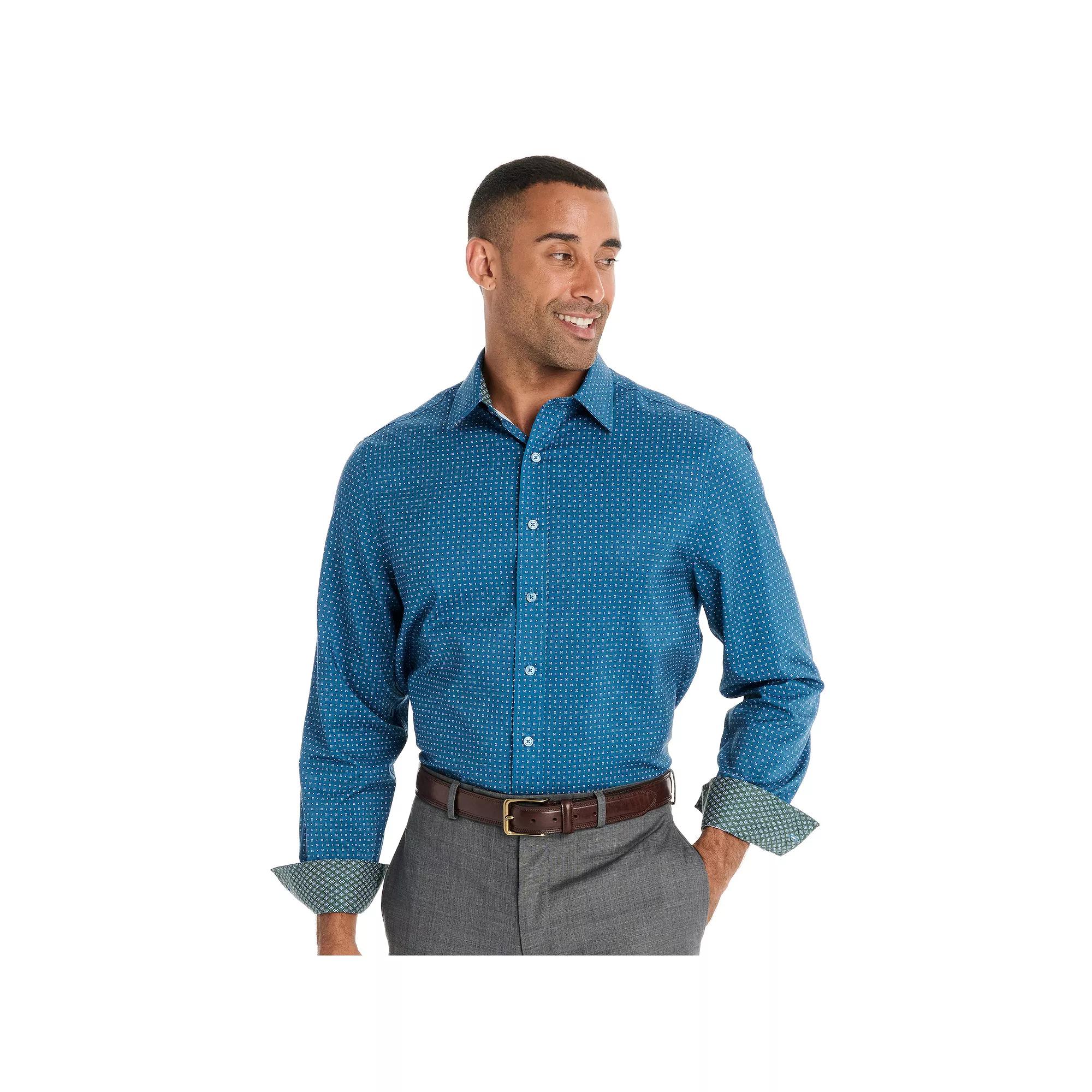 Mens Nick Graham Traveler Collection Performance Modern-Fit Stretch Dress Shirt Blue Product Image