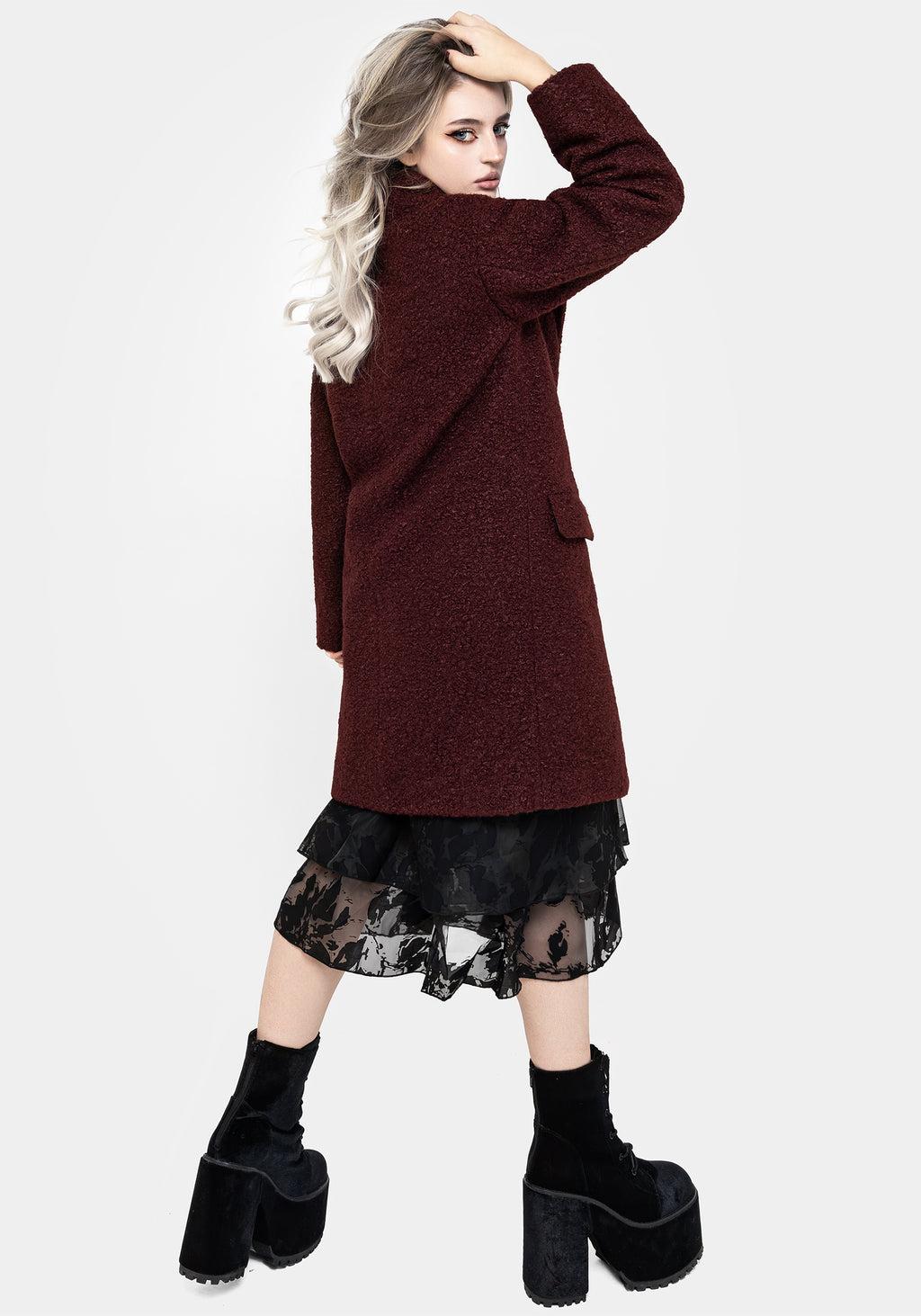 Gorgon Bouclé Oversized Coat - Red Product Image