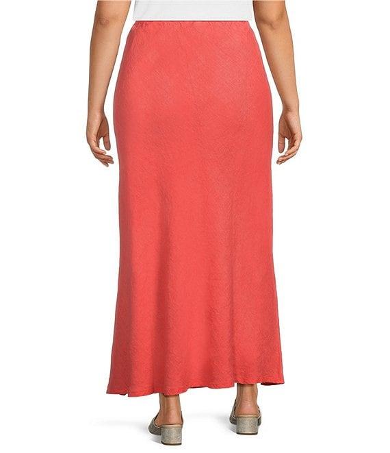 Bryn Walker Plus Light Linen Elastic Waist A-line Pull-On Skirt Product Image