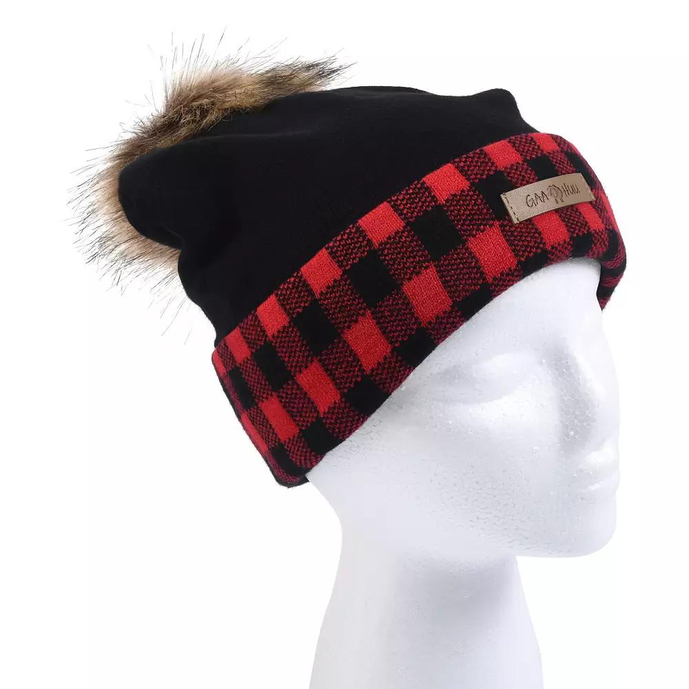 Women's GaaHuu Super Soft Cuff Cap, Black Buffalo Check Product Image