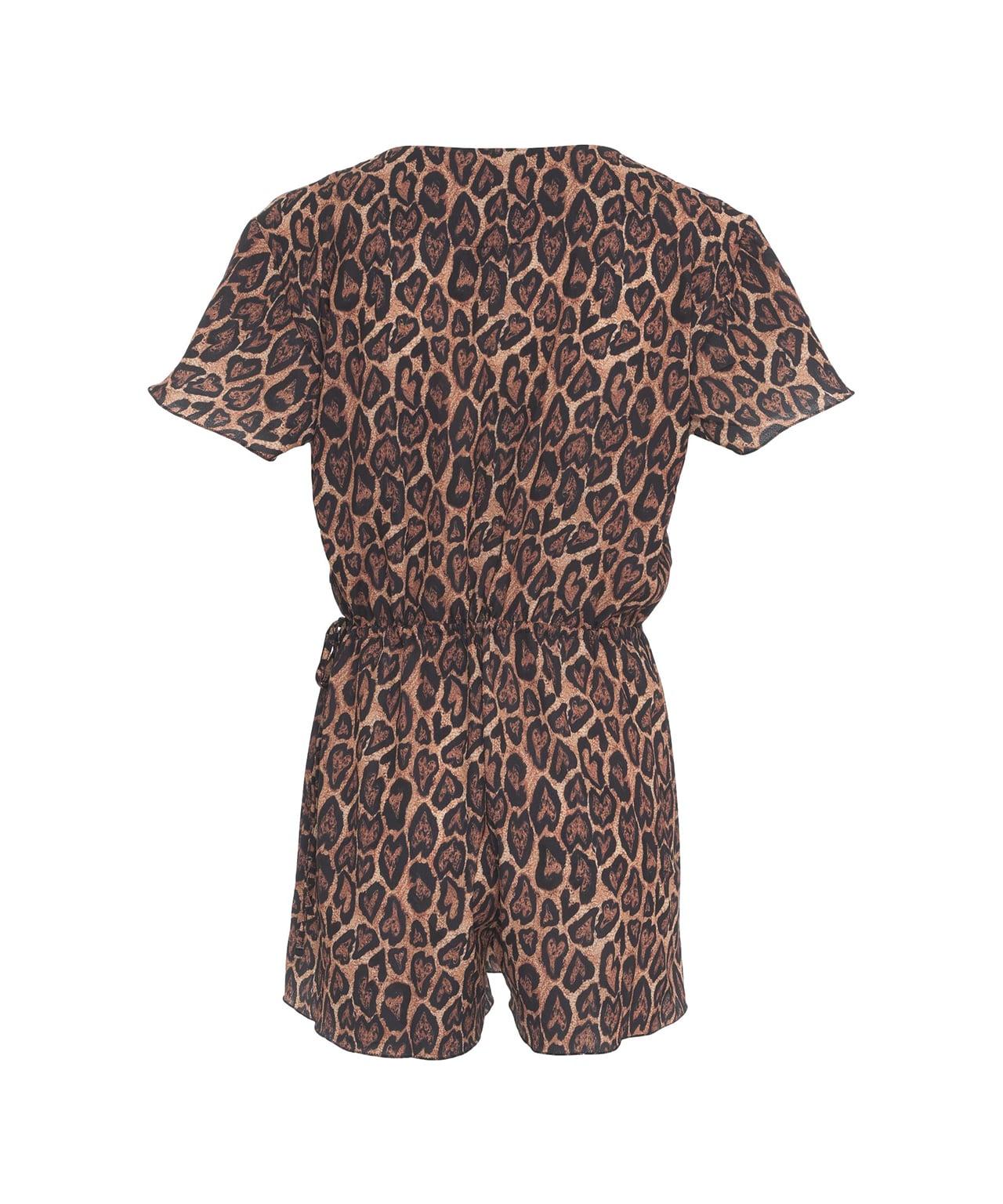 Short jumpsuit with animal print Product Image