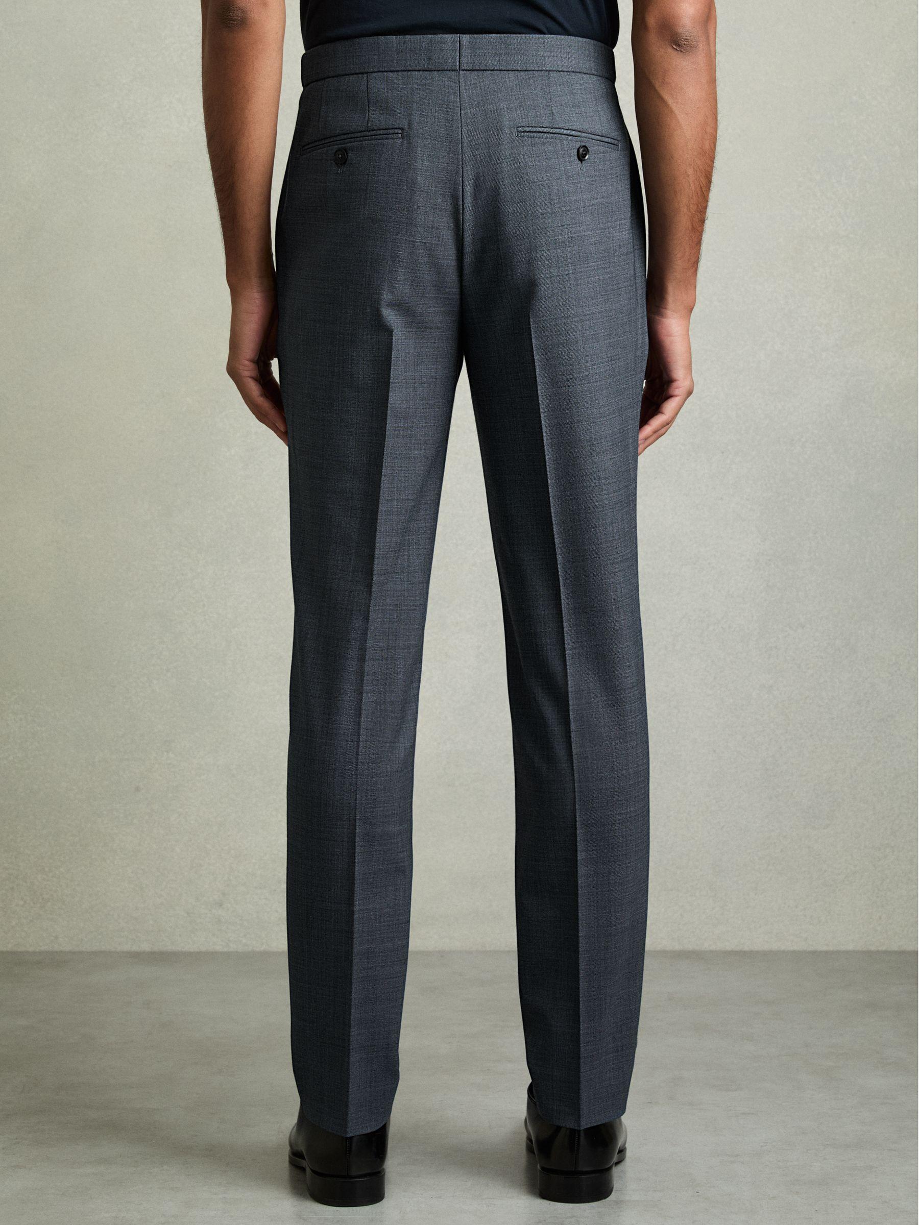 Regular-Fit Double-Breasted Sharkskin Wool-Blend Suit Blazer in Charcoal Grey Product Image