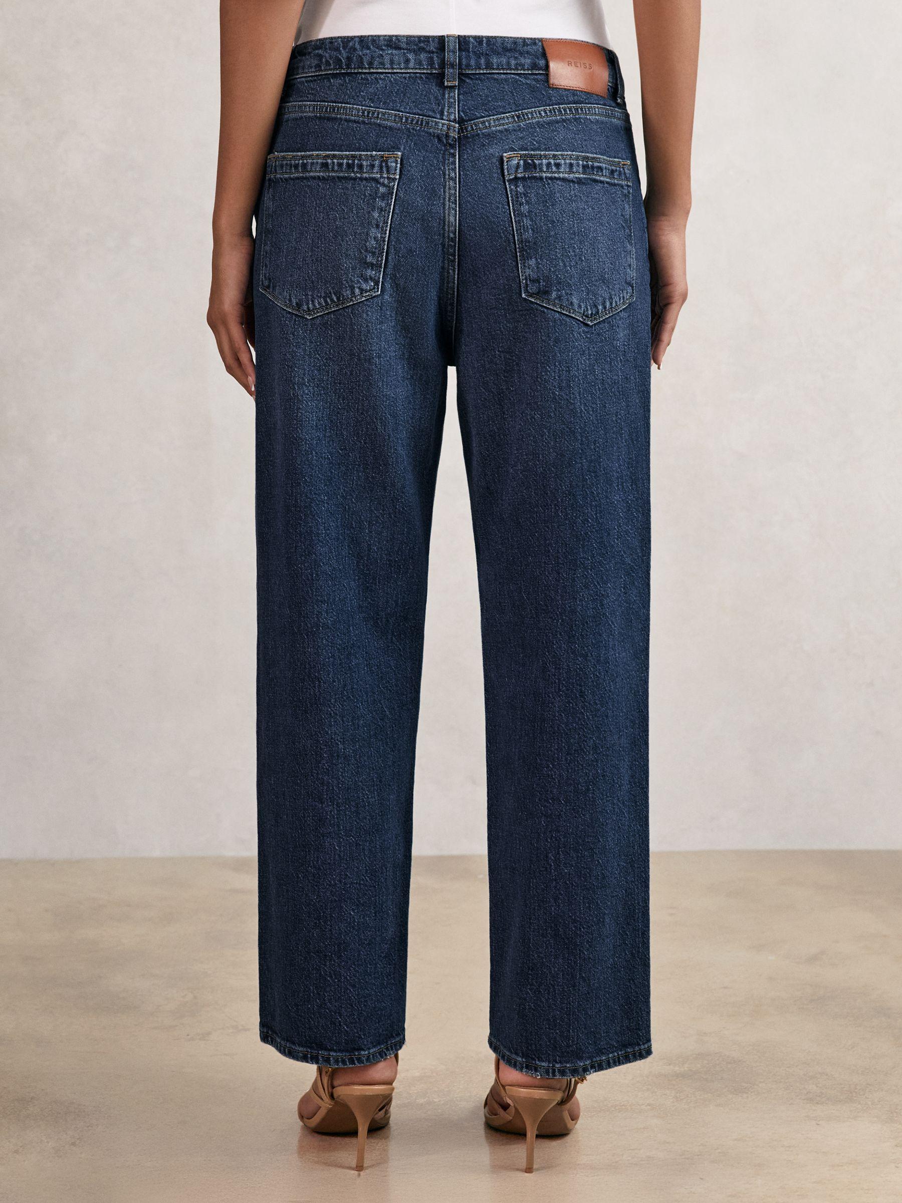 Petite Mid-Rise Straight-Leg Jeans in Mid Blue Product Image