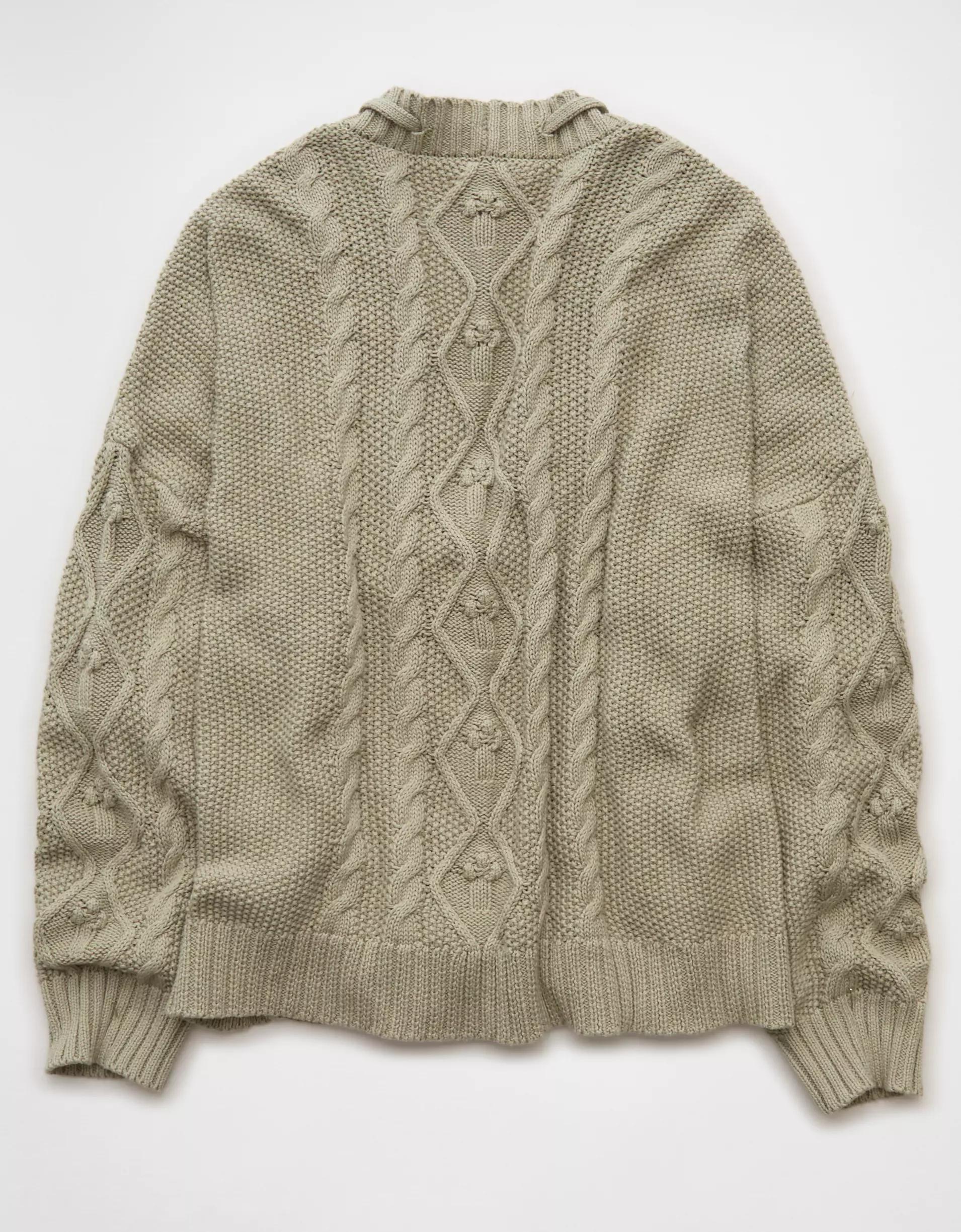 AE Open Front Cable Cardigan Product Image