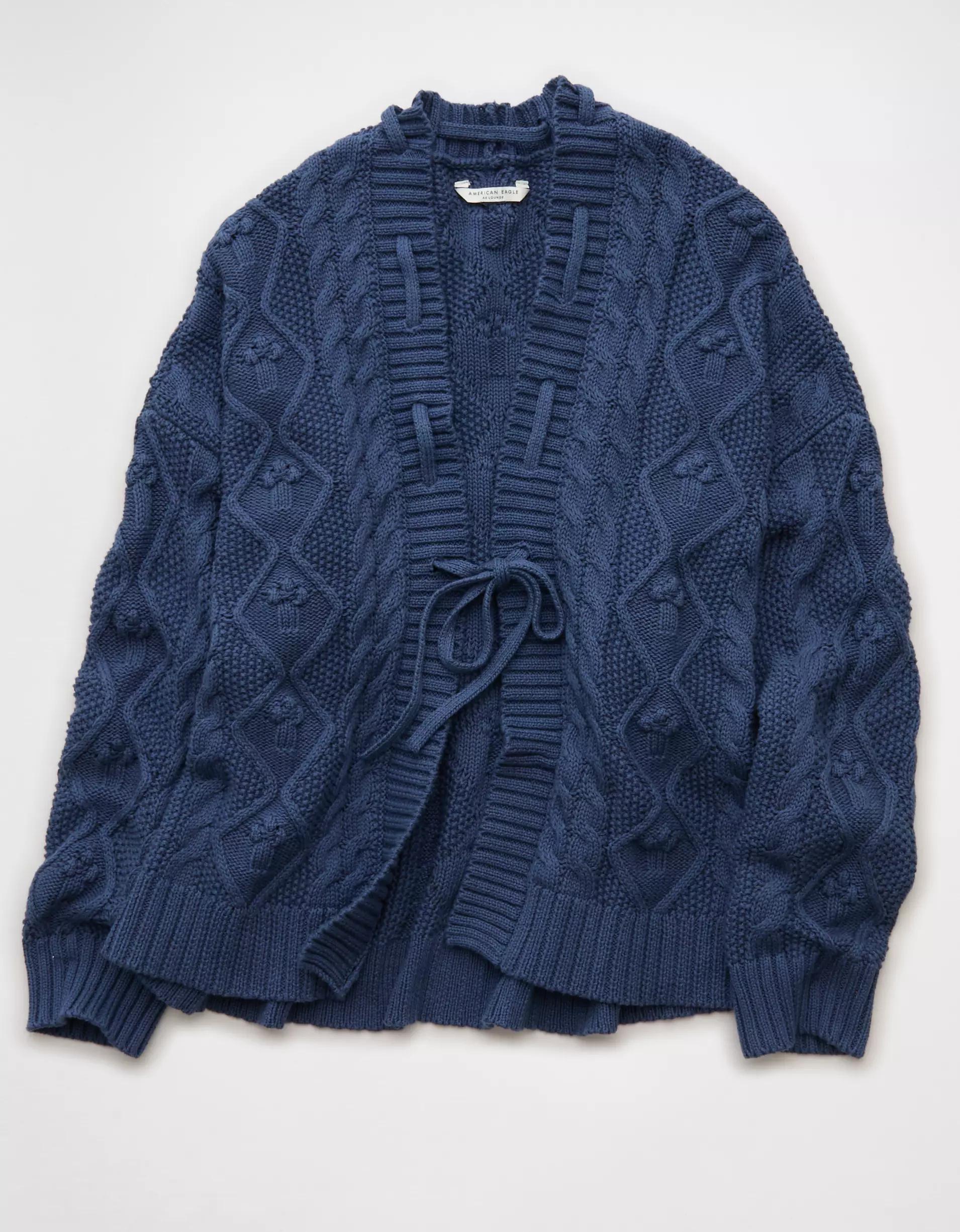 AE Open Front Cable Cardigan Product Image
