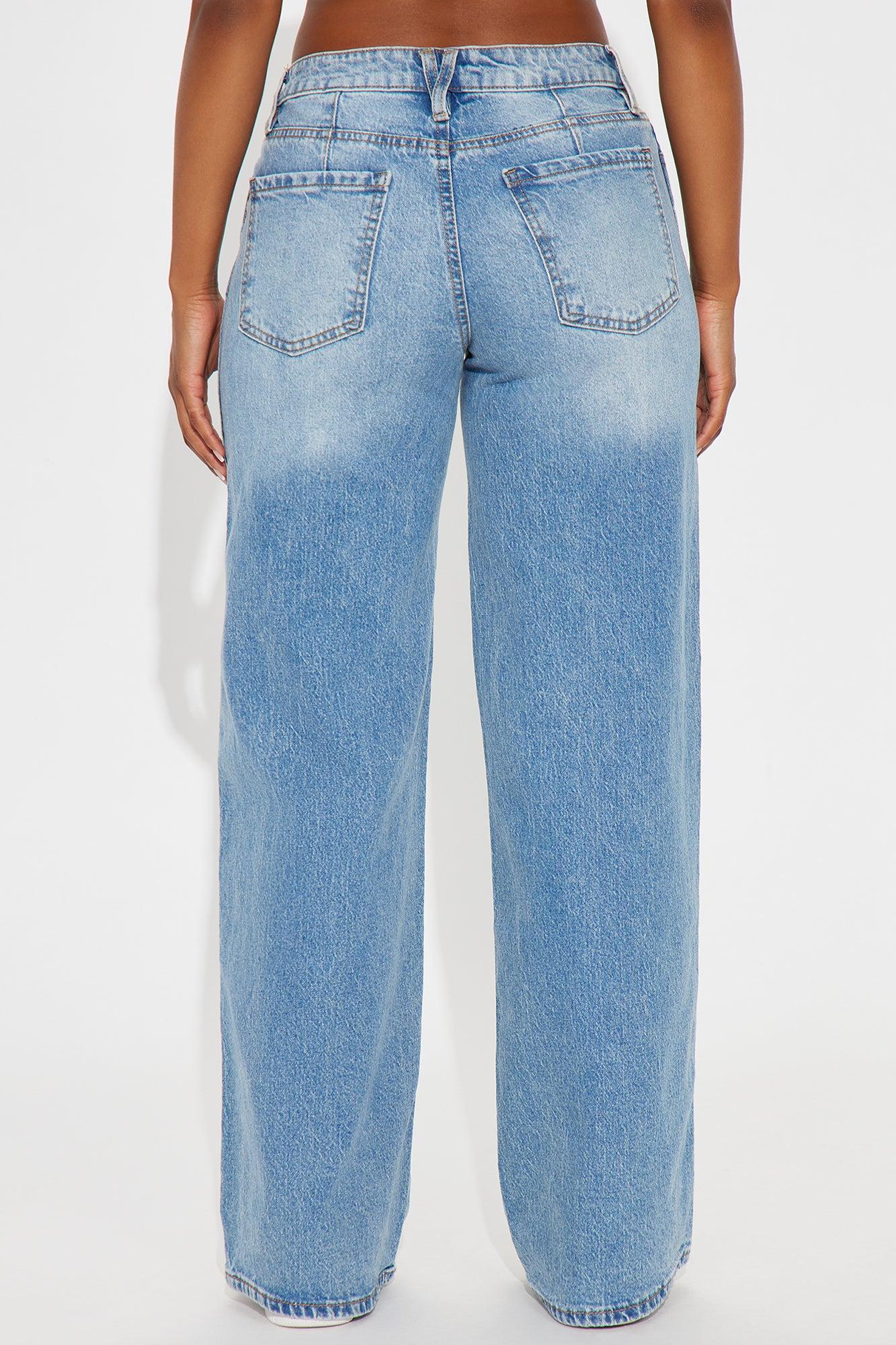 Perfection Slouchy Wide Leg Jeans - Medium Wash Female Product Image