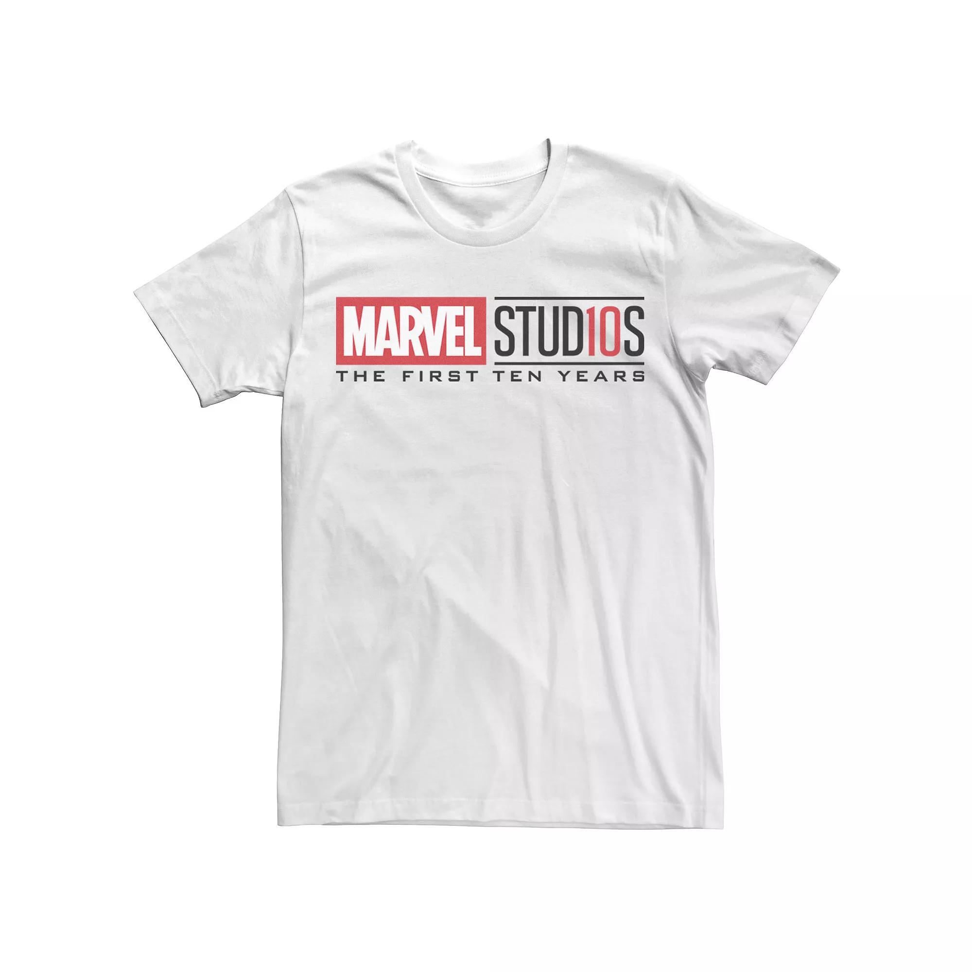 Men's Marvel Studios First Ten Years White Logo Graphic Tee,  Product Image
