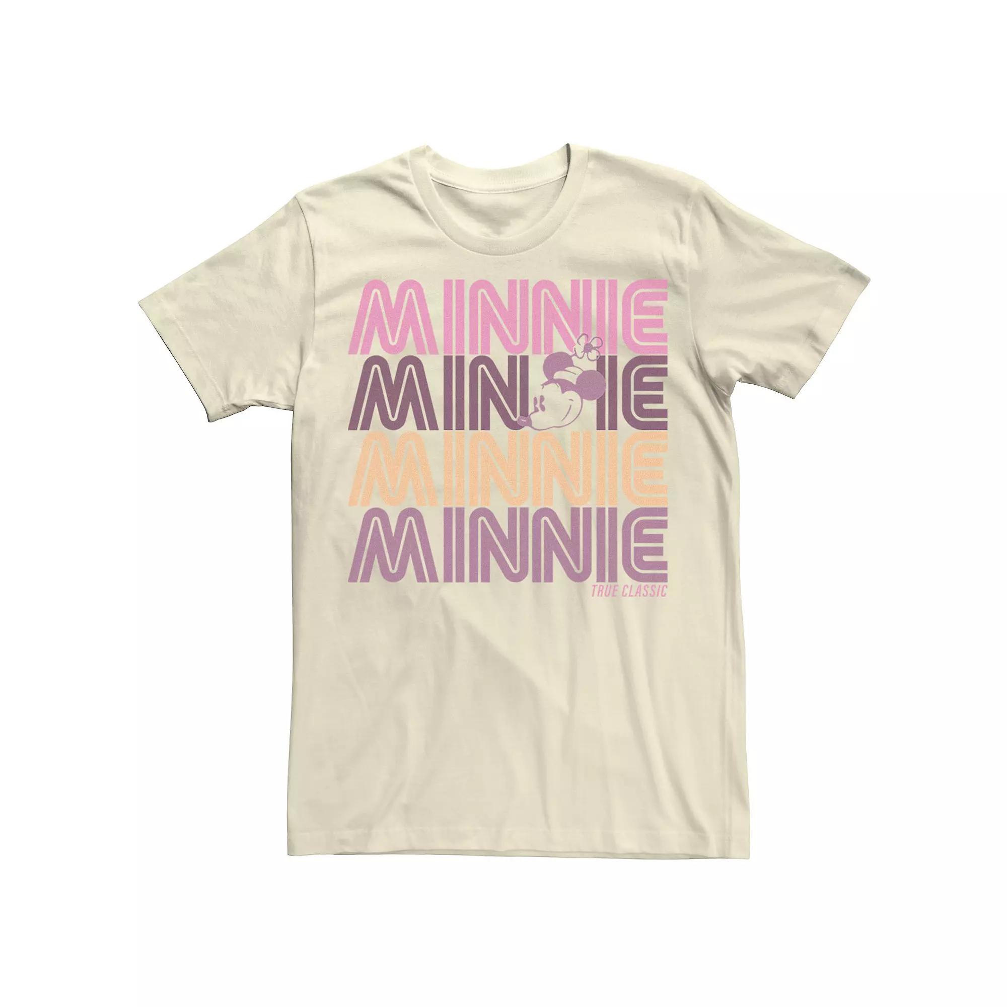Disney's Minnie Mouse Head Portrait Name Stack Men's Tee,  Product Image