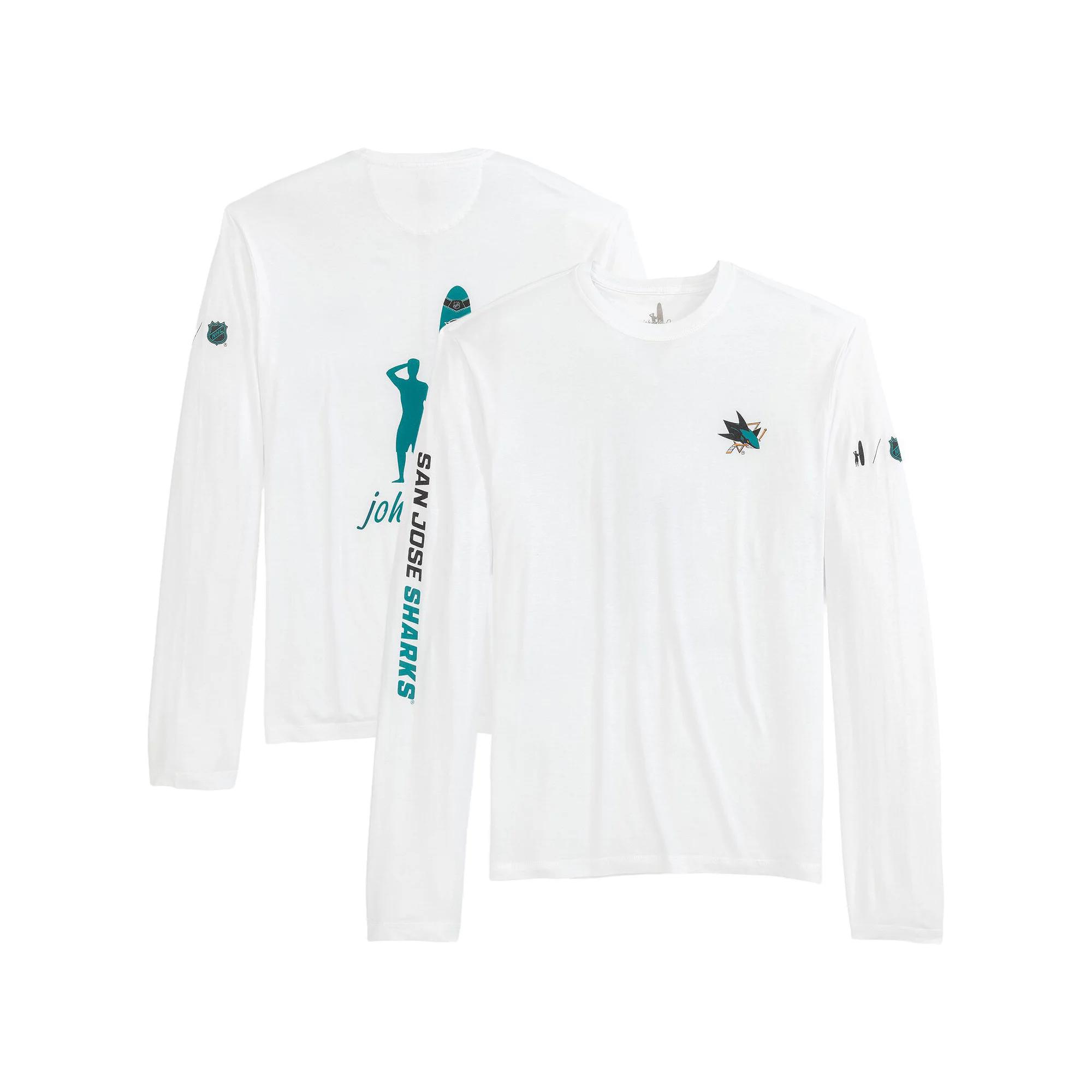 Men's johnnie-O White San Jose Sharks Adam Long Sleeve T-Shirt, Size: Large, Sks White Product Image