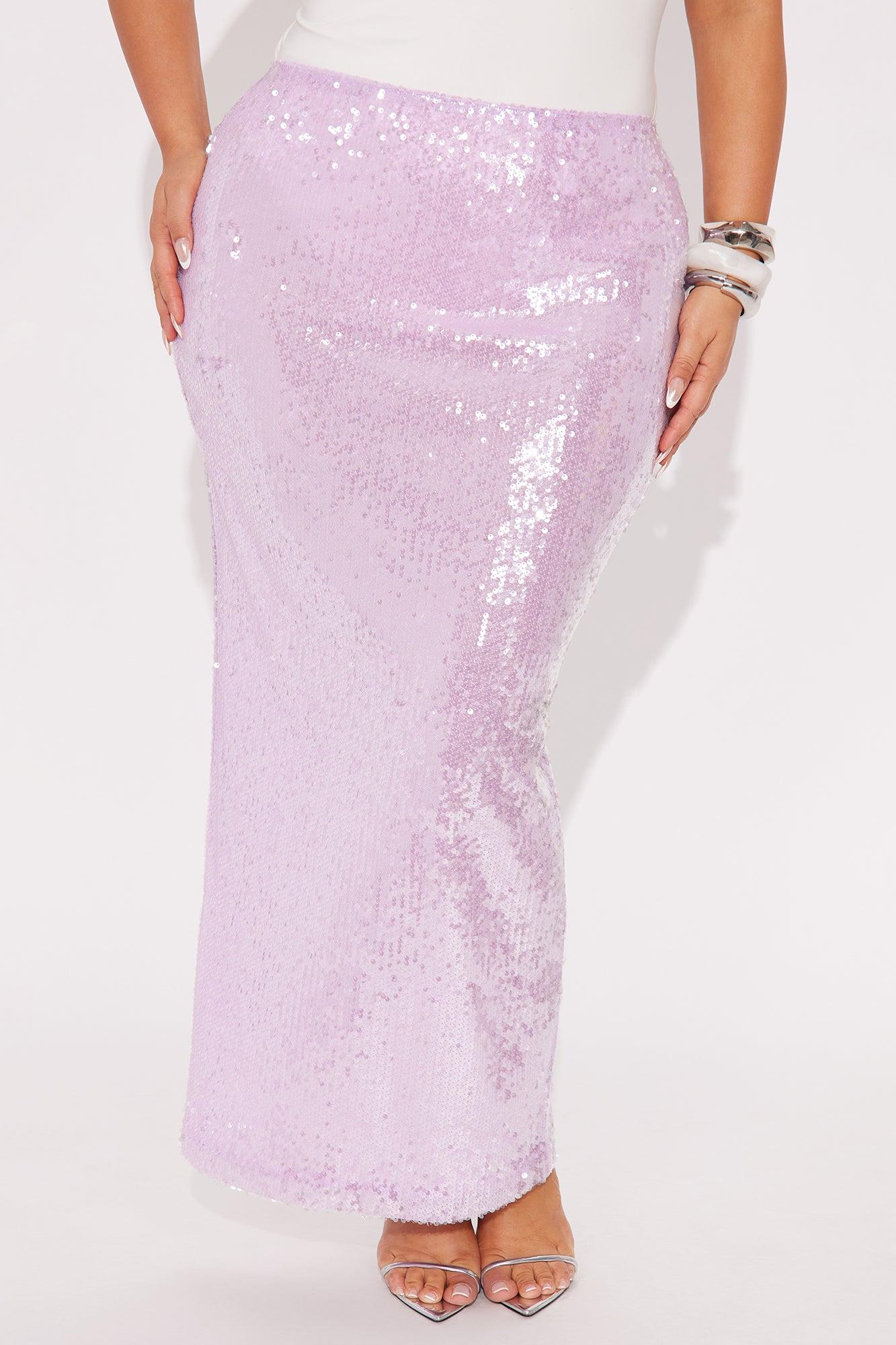 Lila Sequin Maxi Skirt - Lavender Product Image