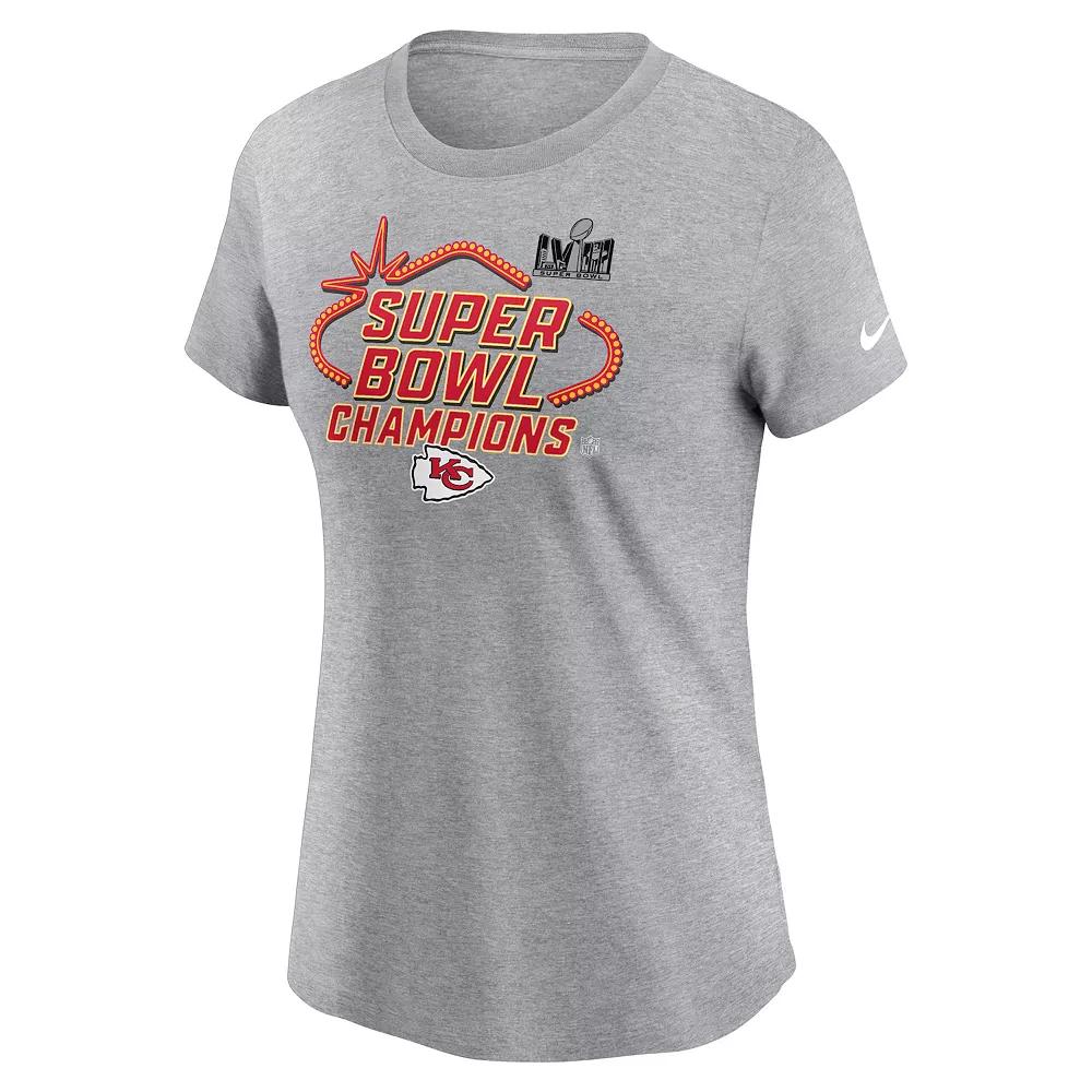 Women's Nike Kansas City Chiefs Super Bowl LVIII Champions Trophy Collection Tee, Size: Small, Grey Gray Product Image