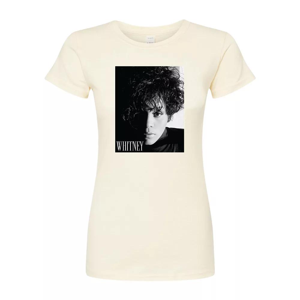 Juniors' Whitney Houston Portrait Fitted Tee, Girl's,  Product Image