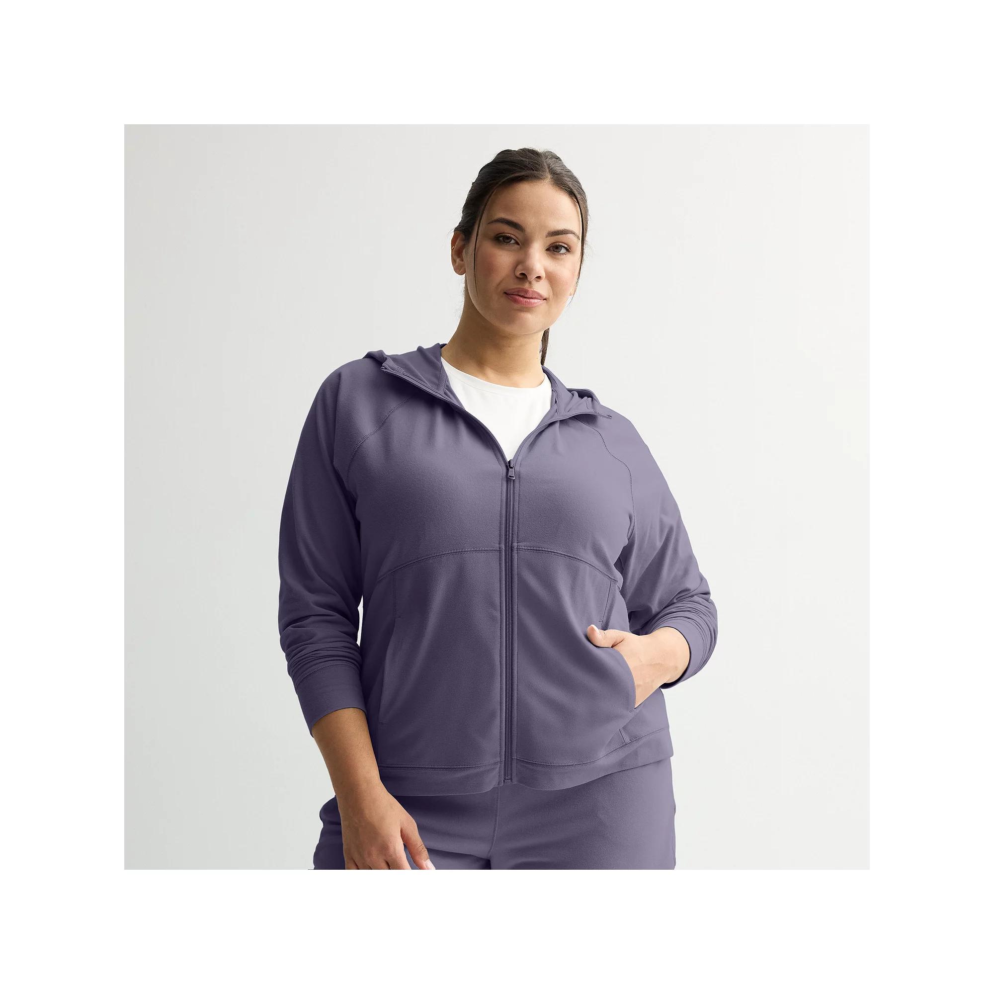 Plus Size Tek Gear® Essential Hooded Jacket, Women's, Size: 3XL, Purple Jelly Product Image