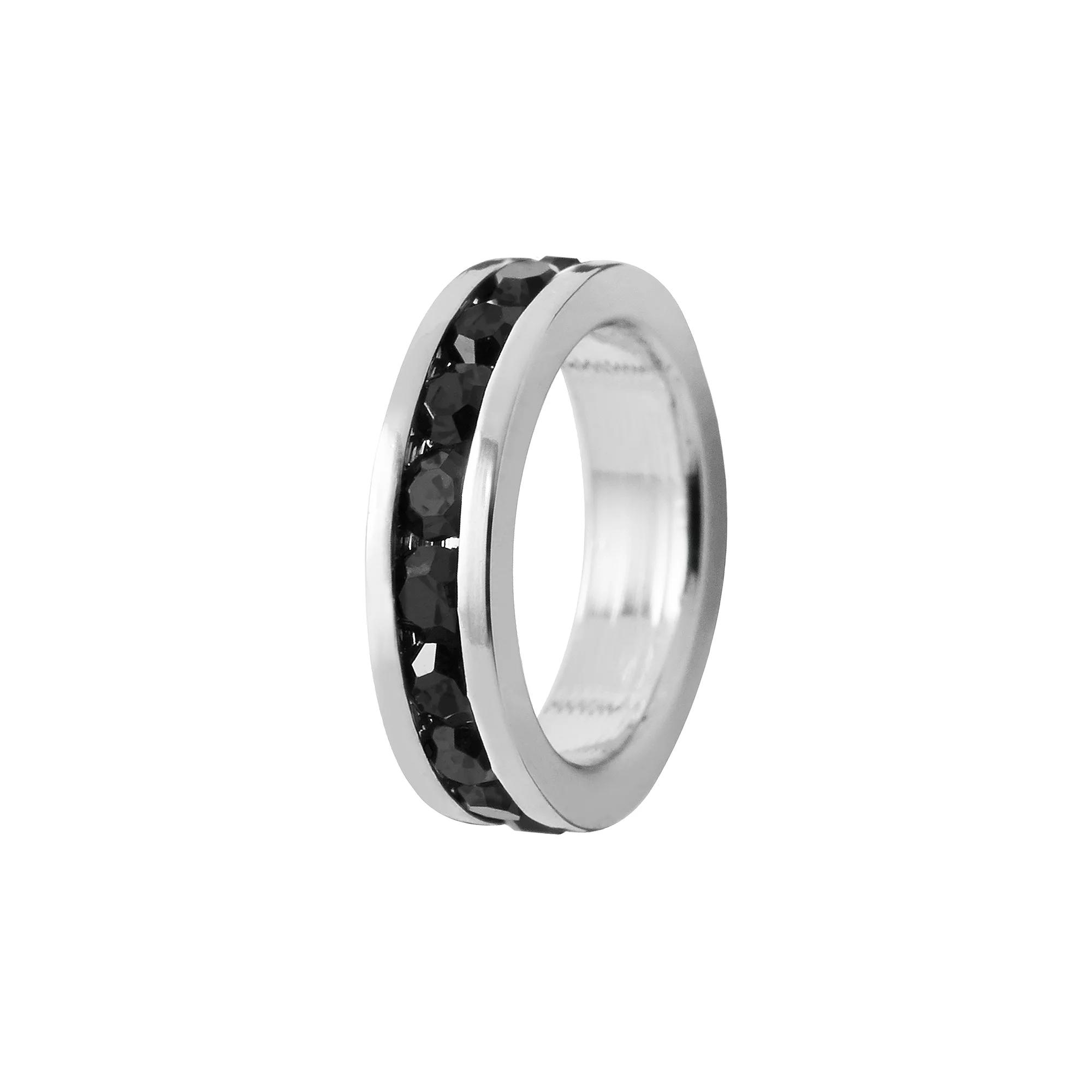 Traditions Jewelry Company Sterling Silver Crystal Birthstone Rondelle Charm, Women's, Black Product Image