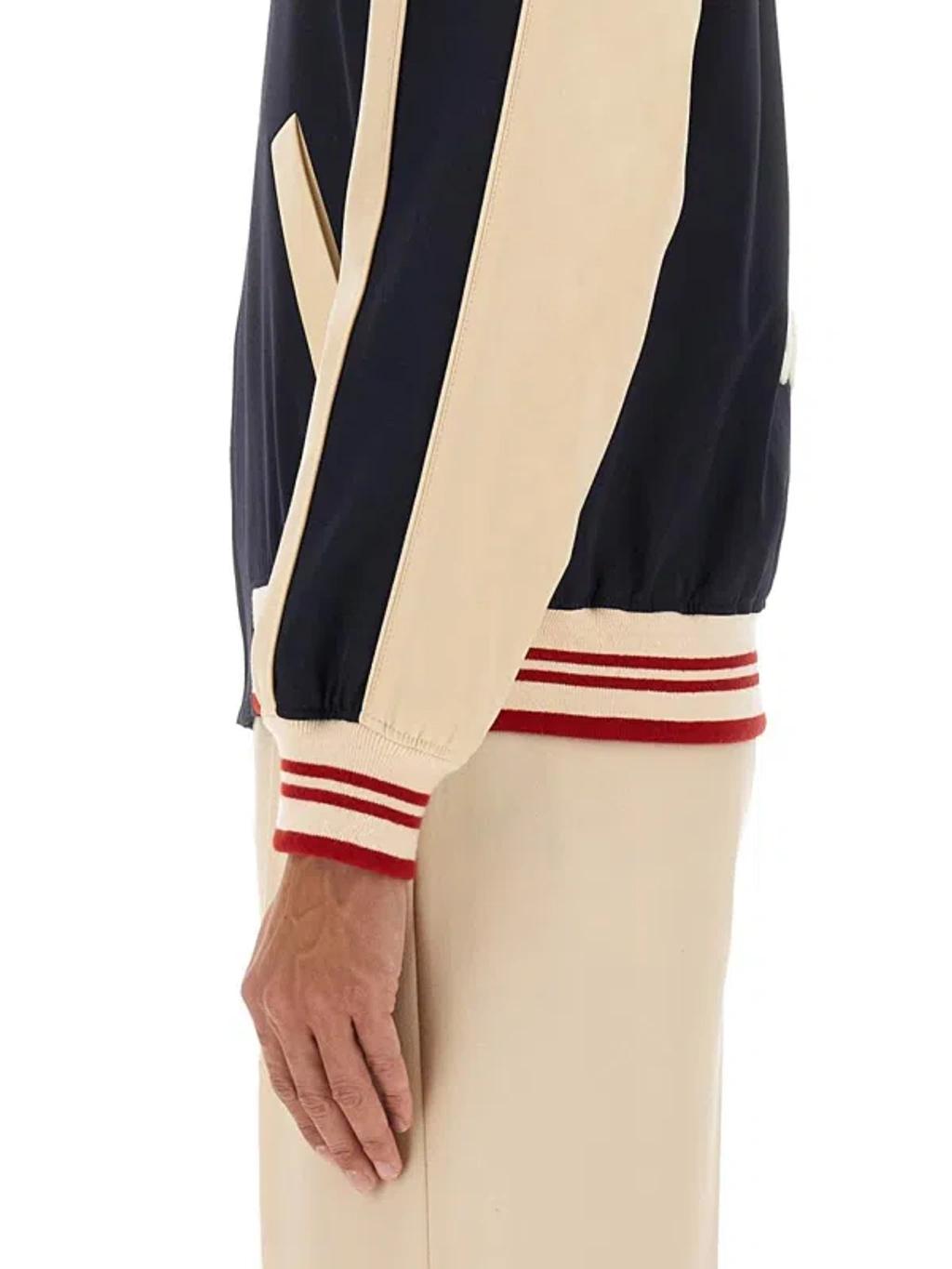 VALENTINO La Chat De La Maison Wool Bomber Jacket In Black Product Image