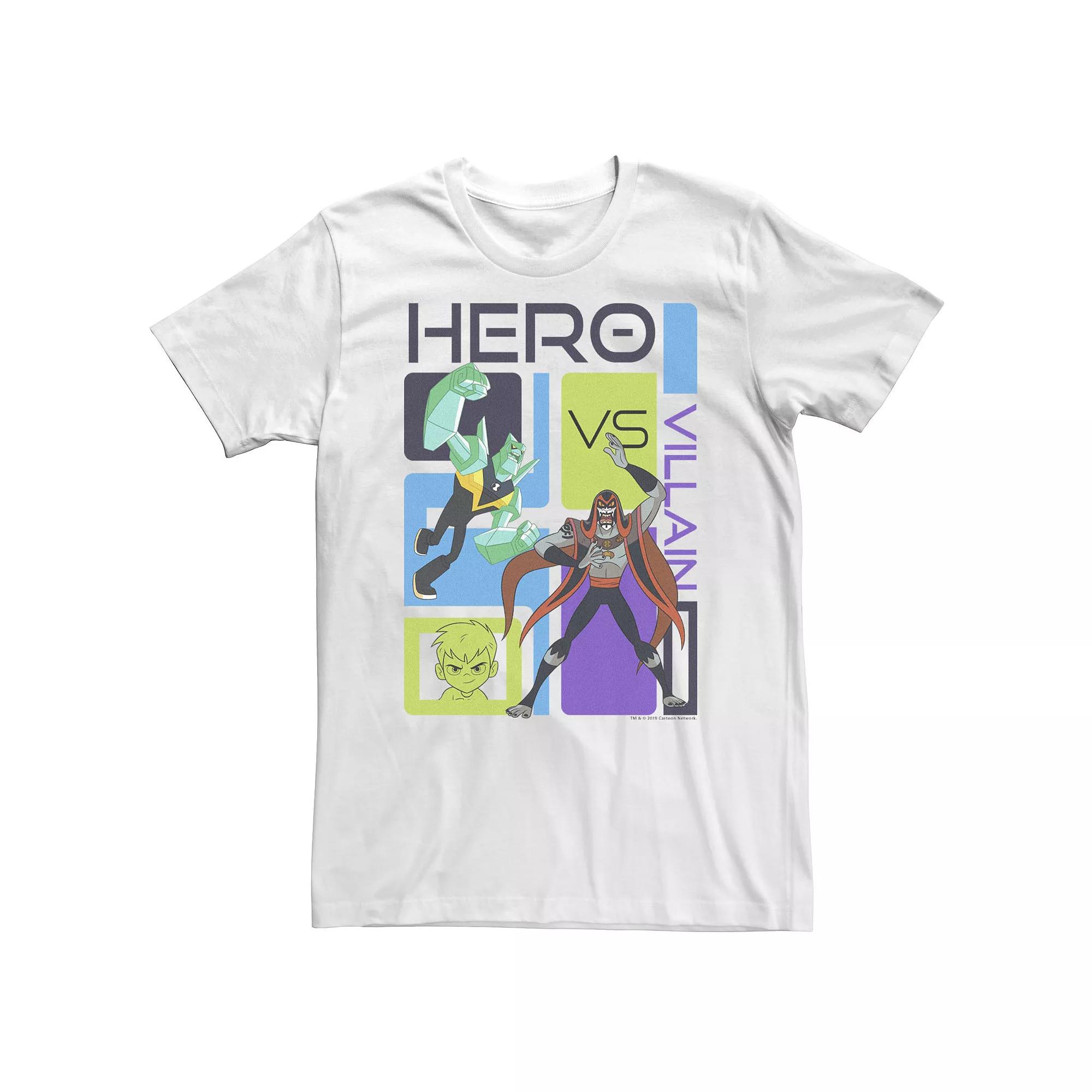 Big & Tall Cartoon Network Ben 10 Hero Vs Villain Panels Tee, Men's, Size: XL Tall, White Product Image