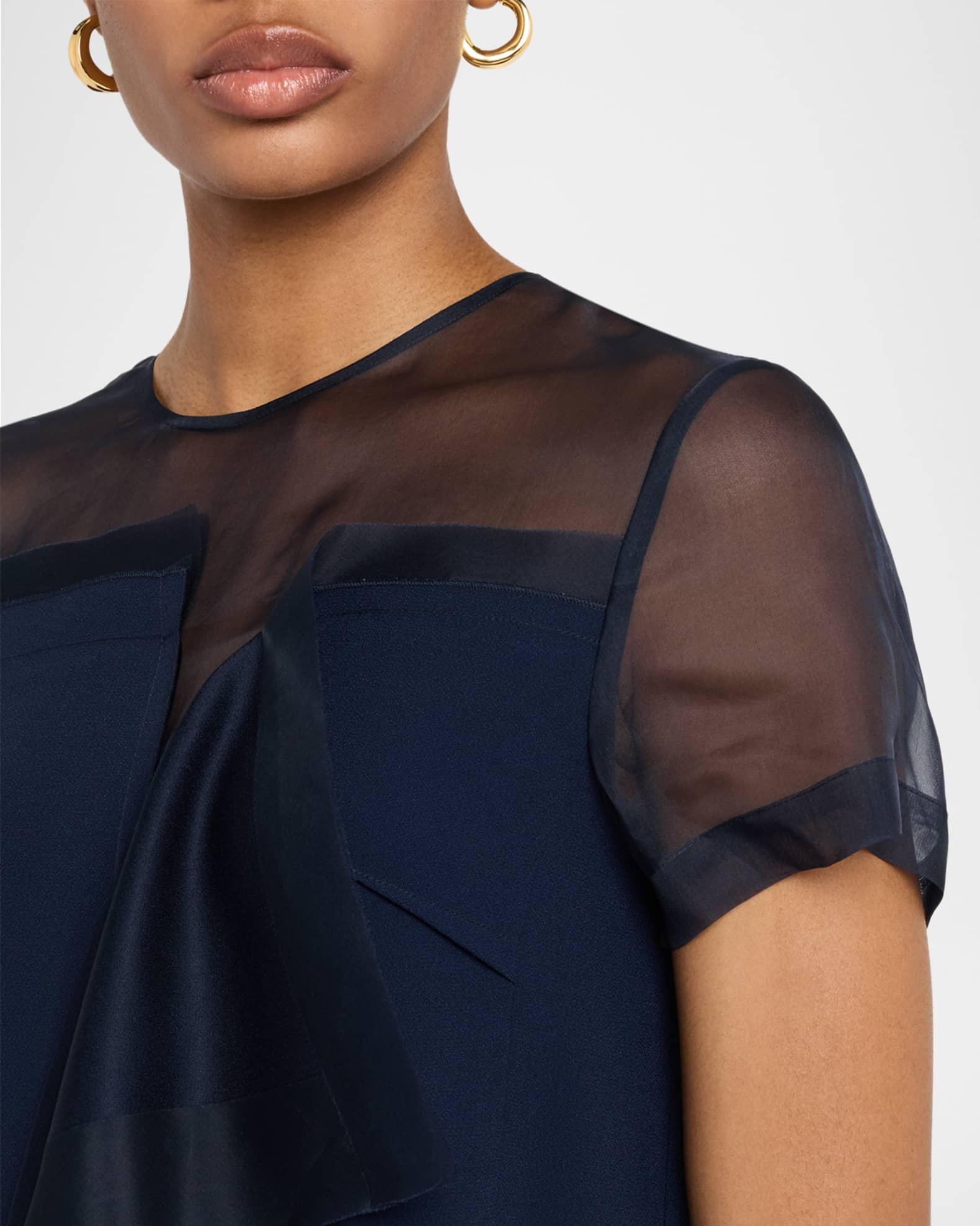 Asymmetrical Drape Crepe Back Satin Top Product Image