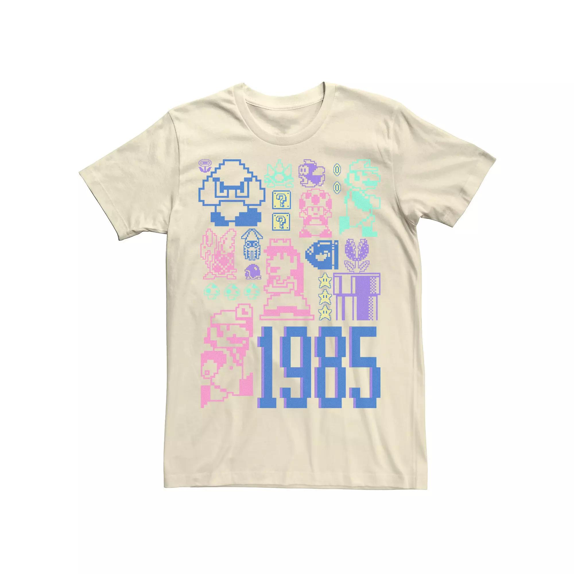 Men's Nintendo Super Mario Pastel Jumble Tee,  Product Image