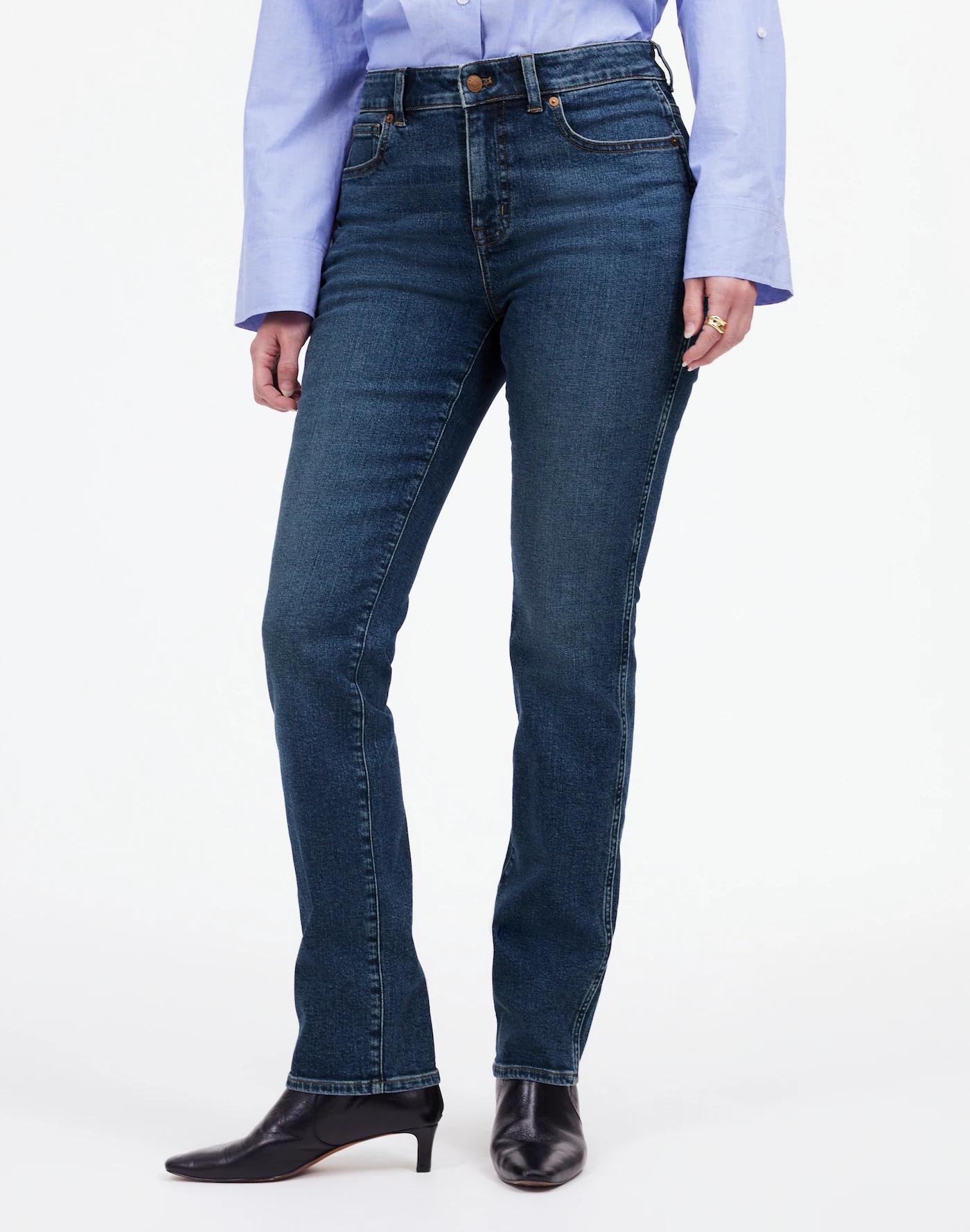 Tall Curvy Mid-Rise Stovepipe Jeans in Deming Wash Product Image