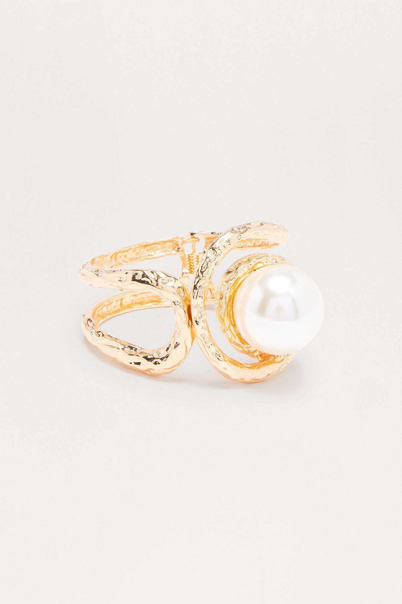 One Pearl At A Time Cuff Bracelet - Gold Female Product Image