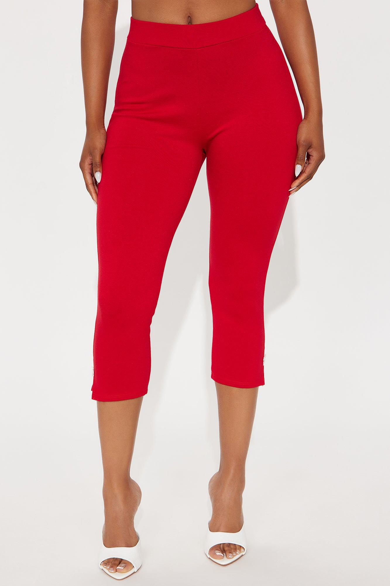 Take A Bow Capri Legging - Red Female Product Image