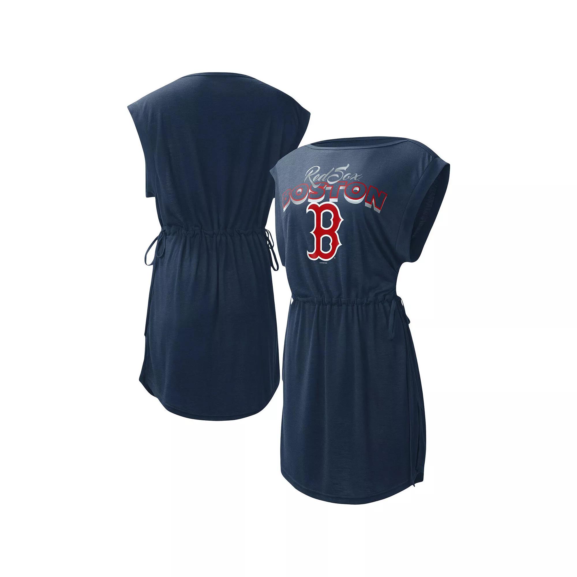 Women's G-III 4Her by Carl Banks Navy Boston Red Sox G.O.A.T Swimsuit Cover-Up Dress, Size: Small, Blue Product Image