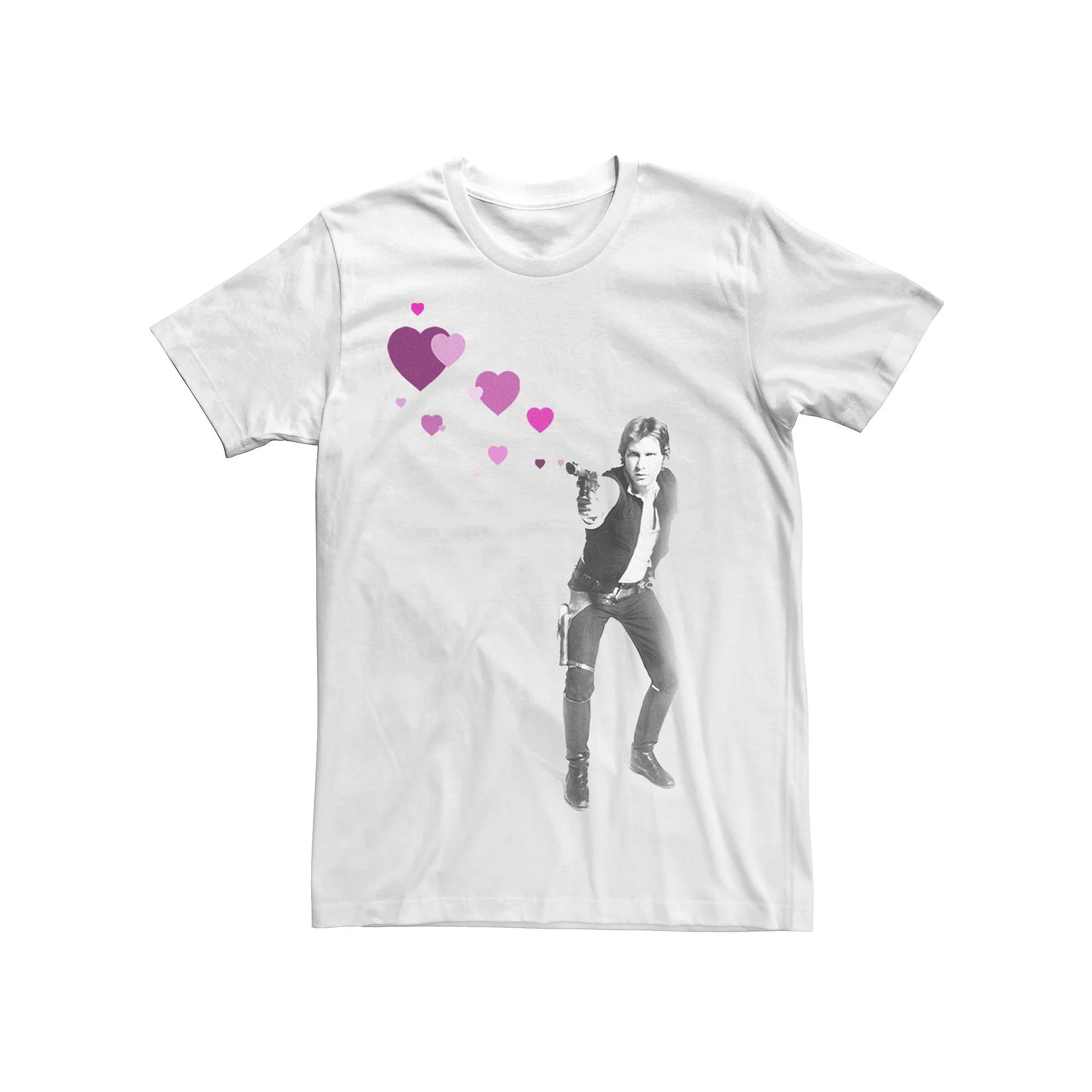 Men's Star Wars Han Solo Shot Hearts Valentine's Day Tee,  Product Image