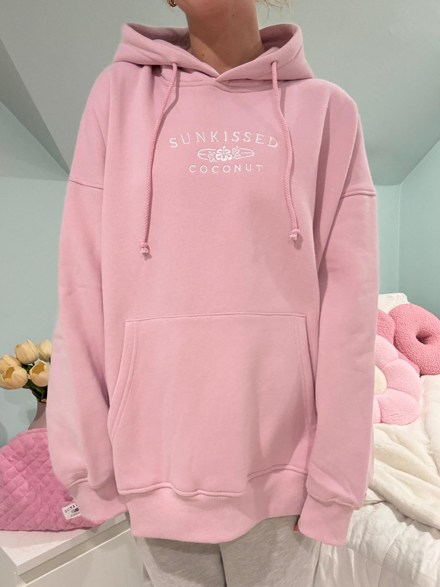 Mauve Mist Sunkissedcoconut Embroider Hoodie Product Image